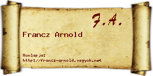 Francz Arnold névjegykártya